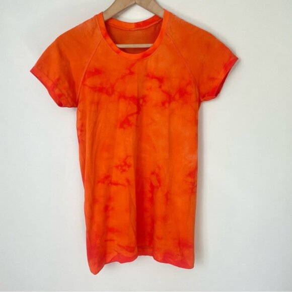 lululemon athletica Tops - Lululemon Swiftly Tech Short Sleeve Orange Tie Dye